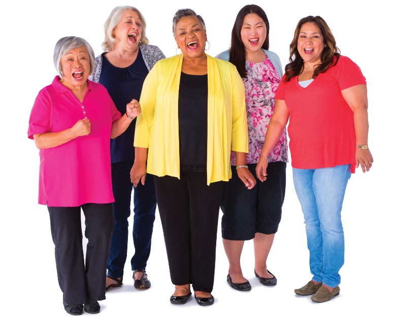 Group of 5 women laughing