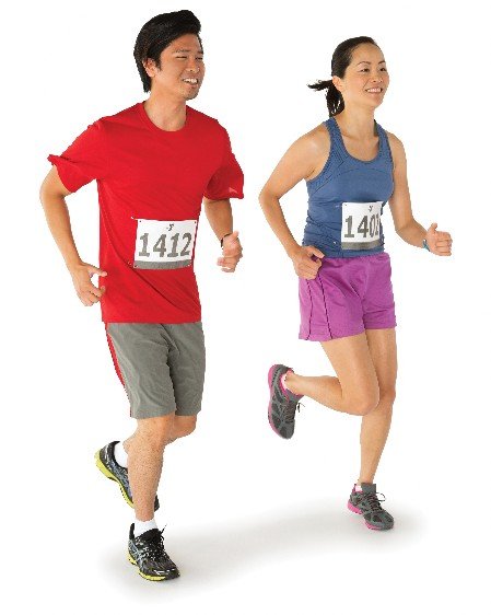 Two people jogging